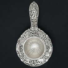 Load image into Gallery viewer, Ornate French Sterling Silver Over the Cup Tea Strainer, Rococo Cherub Figures