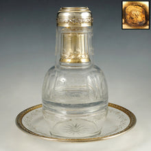 Load image into Gallery viewer, Antique French Sterling Silver Gold Vermeil Cut Crystal Tumble Up Set