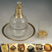 Load image into Gallery viewer, Antique French Sterling Silver Gold Vermeil Cut Crystal Tumble Up Set