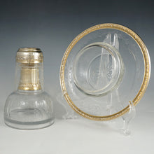 Load image into Gallery viewer, Antique French Sterling Silver Gold Vermeil Cut Crystal Tumble Up Set