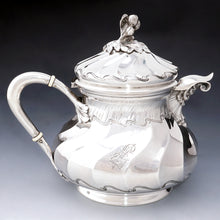 Load image into Gallery viewer, Antique French Sterling Silver Teapot / Coffee Pot, Spiral Fluted, Pierre Quielle