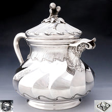 Load image into Gallery viewer, Antique French Sterling Silver Teapot / Coffee Pot, Spiral Fluted, Pierre Quielle