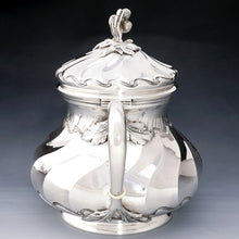 Load image into Gallery viewer, Antique French Sterling Silver Teapot / Coffee Pot, Spiral Fluted, Pierre Quielle