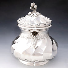 Load image into Gallery viewer, Antique French Sterling Silver Teapot / Coffee Pot, Spiral Fluted, Pierre Quielle
