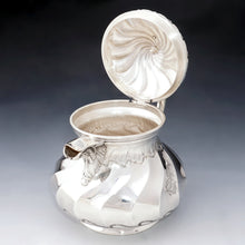 Load image into Gallery viewer, Antique French Sterling Silver Teapot / Coffee Pot, Spiral Fluted, Pierre Quielle