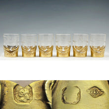 Load image into Gallery viewer, Boxed Set of 6 Art Nouveau French Sterling Silver Shot Glasses