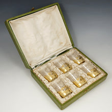 Load image into Gallery viewer, Boxed Set of 6 Art Nouveau French Sterling Silver Shot Glasses