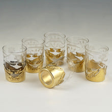 Load image into Gallery viewer, Boxed Set of 6 Art Nouveau French Sterling Silver Shot Glasses