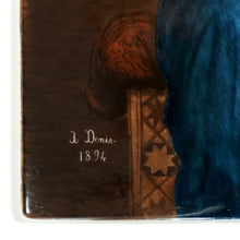 Load image into Gallery viewer, Antique French Hand Painted Porcelain Portrait Plaque Madonna & Jesus Dated 1894