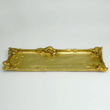 Load image into Gallery viewer, Antique French Art Nouveau Bronze Figural Pen Tray, Desk Trinket Dish, Vide Poche, Signed A. Marionnet