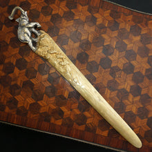 Load image into Gallery viewer, Antique French Bronze Figural Elephant Letter Opener Paper Knife Signed A. Marionnet
