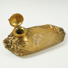 Load image into Gallery viewer, Art Nouveau French Bronze Inkstand, Inkwell & Blotter Set, Signed L.Levee