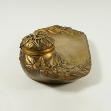 Load image into Gallery viewer, Art Nouveau French Bronze Inkstand, Inkwell & Blotter Set, Signed L.Levee