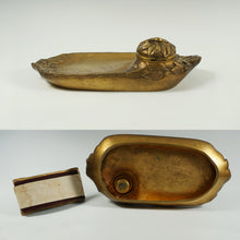 Load image into Gallery viewer, Art Nouveau French Bronze Inkstand, Inkwell & Blotter Set, Signed L.Levee