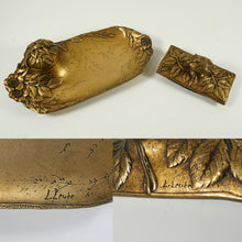 Load image into Gallery viewer, Art Nouveau French Bronze Inkstand, Inkwell & Blotter Set, Signed L.Levee