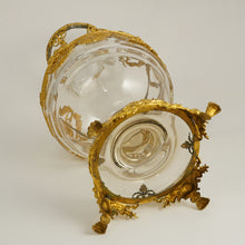 Load image into Gallery viewer, Large Antique French Gilt Bronze Ormolu Glass Empire Style Baluster Vase