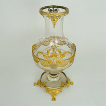 Load image into Gallery viewer, Large Antique French Gilt Bronze Ormolu Glass Empire Style Baluster Vase