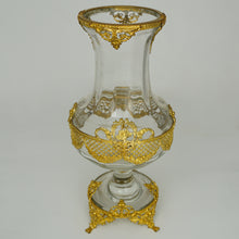 Load image into Gallery viewer, Antique French Gilt Bronze Ormolu Empire Style Glass Vase