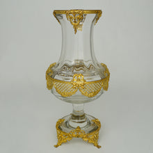 Load image into Gallery viewer, Antique French Gilt Bronze Ormolu Empire Style Glass Vase