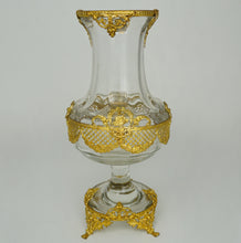 Load image into Gallery viewer, Antique French Gilt Bronze Ormolu Empire Style Glass Vase