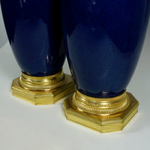 Load image into Gallery viewer, Pair Large Antique French Sevres Paul Milet Ceramic Vases Gilt Bronze Ormolu
