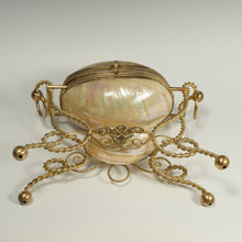 Load image into Gallery viewer, Large Antique French Palais Royal Mother of Pearl Egg Shaped Ormolu Jewelry Trinket Box