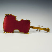 Load image into Gallery viewer, Antique French Beveled Glass Jewelry Box, Violin Form, Gilt Ormolu Display Vitrine Case
