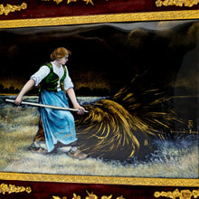 Load image into Gallery viewer, Antique French Limoges Enamel Portrait Plaque, Farm Scene, Empire Style Gilt Bronze Ormolu Frame