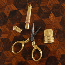 Load image into Gallery viewer, Antique French Palais Royal Mother Of Pearl Egg Sewing Etui, Embroidery Tools