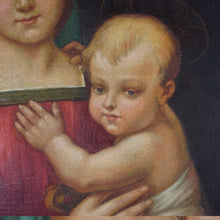 Load image into Gallery viewer, French Oil Painting Madonna & Child, Virgin Mary & Infant Jesus, Religious Scene, 1900s