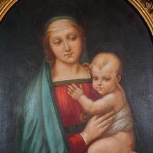 Load image into Gallery viewer, French Oil Painting Madonna & Child, Virgin Mary & Infant Jesus, Religious Scene, 1900s