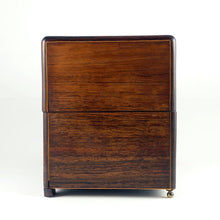Load image into Gallery viewer, Antique French Rosewood Tea Caddy Box, Hand Painted Paris Porcelain Bottles