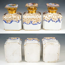 Load image into Gallery viewer, Antique French Rosewood Tea Caddy Box, Hand Painted Paris Porcelain Bottles