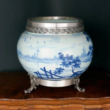 Load image into Gallery viewer, Antique French Sevres Paul Milet Sterling Silver Footed Jardiniere Centerpiece