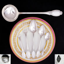Load image into Gallery viewer, Antique French Sterling Silver 61pc Flatware Set, Service for 12, Dinner / Luncheon / Dessert, In Wooden Chest