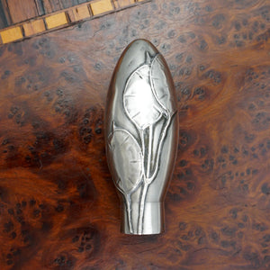 Antique French Silver Cane or Parasol Handle Umbrella Set, Art Nouveau Motif