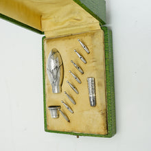 Load image into Gallery viewer, Antique French Silver Cane or Parasol Handle Umbrella Set, Art Nouveau Motif