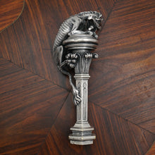 Load image into Gallery viewer, Rare Antique French Silvered Bronze Wax Seal, Dragon Figure, Desk Stamp