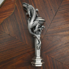 Load image into Gallery viewer, Rare Antique French Silvered Bronze Wax Seal, Dragon Figure, Desk Stamp