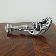 Load image into Gallery viewer, Rare Antique French Silvered Bronze Wax Seal, Dragon Figure, Desk Stamp