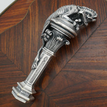 Load image into Gallery viewer, Rare Antique French Silvered Bronze Wax Seal, Dragon Figure, Desk Stamp