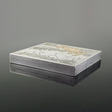 Load image into Gallery viewer, French 18K Gold & Silver Compact Mirror Case, Jeweled Sapphires & Rubies