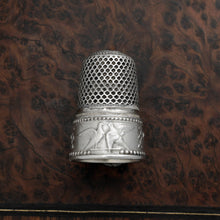 Load image into Gallery viewer, Vintage French .800 Silver Sewing Thimble, Love Birds & Roses