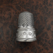 Load image into Gallery viewer, Vintage French .800 Silver Sewing Thimble, Love Birds & Roses