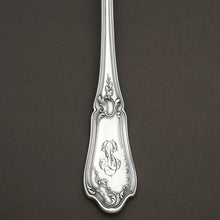 Load image into Gallery viewer, Antique French Sterling Silver Asparagus Server, Art Nouveau Tulip Flowers, Engraved &amp; Pierced
