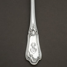 Load image into Gallery viewer, Antique French Sterling Silver Asparagus Server, Art Nouveau Tulip Flowers, Engraved & Pierced