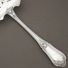 Load image into Gallery viewer, Antique French Sterling Silver Asparagus Server, Art Nouveau Tulip Flowers, Engraved & Pierced
