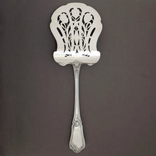 Load image into Gallery viewer, Antique French Sterling Silver Asparagus Server, Art Nouveau Tulip Flowers, Engraved & Pierced