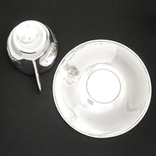 Load image into Gallery viewer, Antique French Sterling Silver Coffee Tea Cup & Saucer Set, Shamrock Clover Antique French Sterling Silver Coffee Tea Cup & Saucer Set, Shamrock Clover