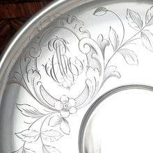 Load image into Gallery viewer, Antique French Sterling Silver Tea Cup & Saucer, Engraved Bird